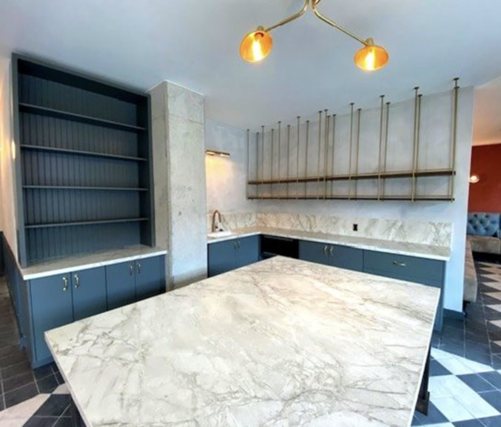 Kitchen in Rambler Columbus clubroom, just off the pool deck. 